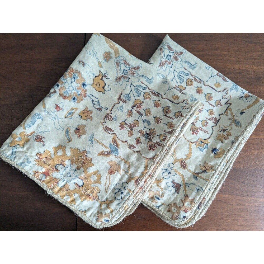 CHAPS Ralph Lauren Cotton Sateen LINDEN CREEK King Sham Pair Kilim Tapestry 2
